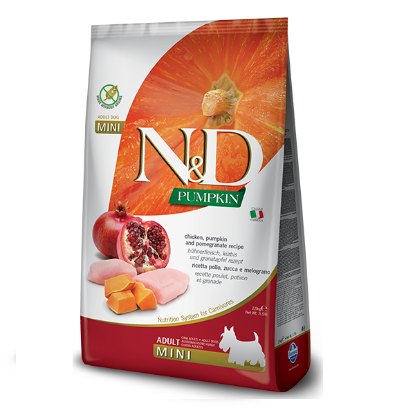 Беззерновий сухий корм Farmina N&D PUMPKIN для дорослих собак дрібних порід з гарбузом, куркою, гранатом