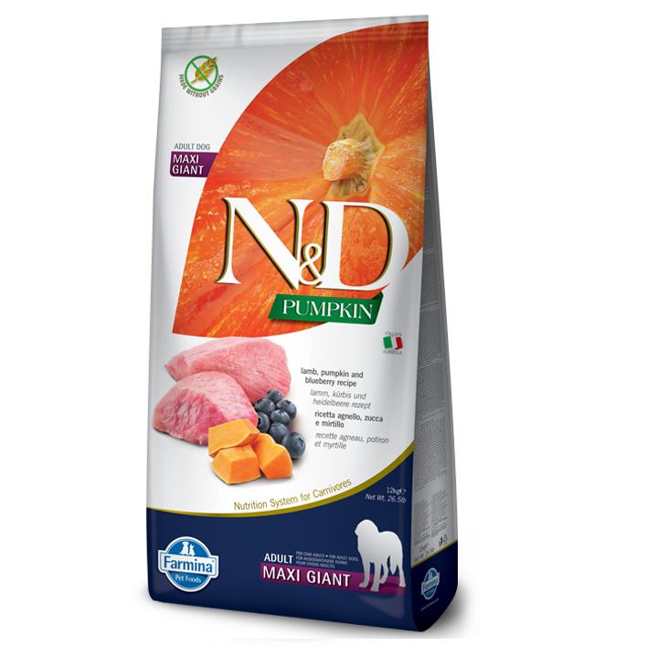 Беззерновий сухий корм Farmina N&D PUMPKIN для собак великих і гігантських порід з гарбузом, ягням, чорницею