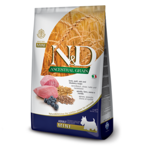 Низькозерновий сухий корм Farmina N&D для дорослих собак дрібних порід з ягням та чорницею