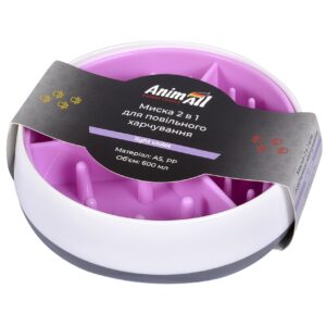 AnimAll миска 2в1 для повільного харчування, 600 мл