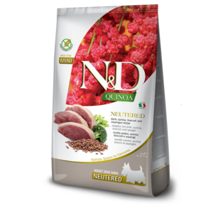 Farmina N&D Quinoa Neutered Medium Little Duck - Сухий корм для дорослих стерилізованих собак дрібних порід, качка, кіноа, броколі та спаржам