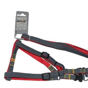 Набір шлея та повідець AnimAll Denim, червоний