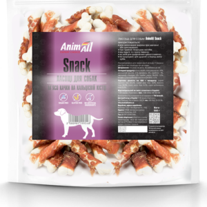 AnimAll Snack м'ясо качки на кальцієвій кістці для собак