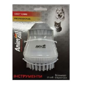 Масажна щітка AnimAll Groom для собак та котів, з дозатором