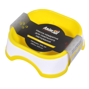 Миска-квітка AnimAll для повільного годування, квадратна, 400 мл