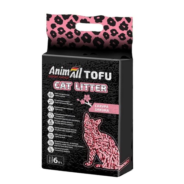 Соєвий наповнювач AnimAll Tofu Saсura з ароматом сакури, для котів