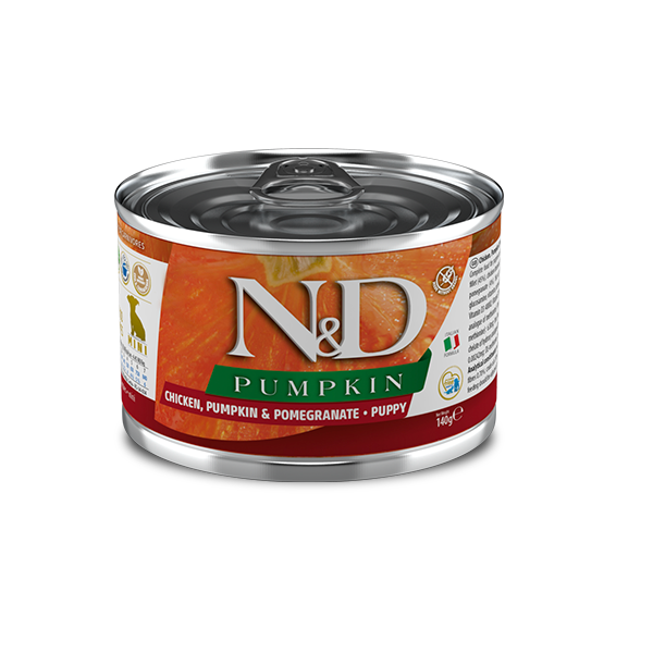 Беззерновий вологий корм для собак Farmina N&D PUMPKIN для цуценят дрібних порід з гарбузом, куркою, гранатом 140 г