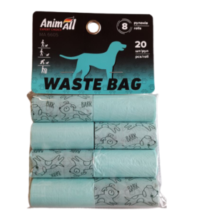 Змінні пакети для сміття AnimAll, для собак, 8 рулонів по 20 штук.
