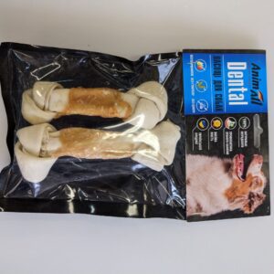 AnimAll Dental кістка баварська вузлова з м'ясом курки, 14-16 см 2 од.