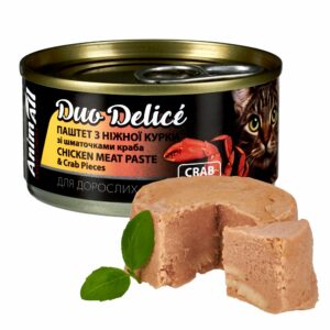 АнімАлл вологий корм для котів. Duo Delice. Паштет з курки зі шматочками краба 80 г.