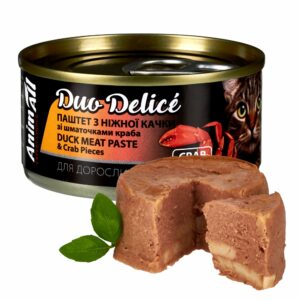 АнімАлл вологий корм для котів. Duo Delice. Паштет з качки зі шматочками краба 80 г.