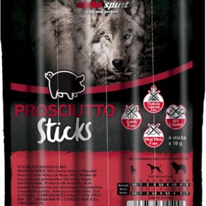 Ласощі для собак Alpha Spirit Sticks напіввологі беззернові палички з прошуто 4 шт х10 г