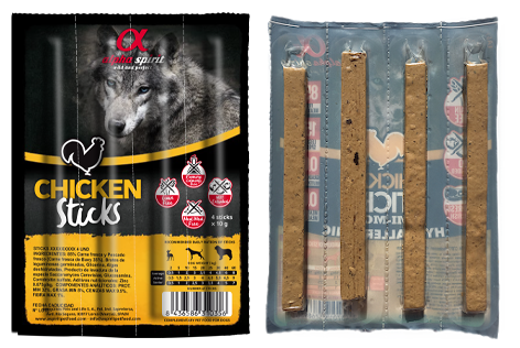 Ласощі для собак Alpha Spirit Sticks напіввологі беззернові палички з куркою 4 шт х10 г - Зображення 2