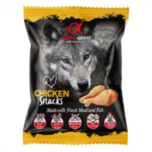 Ласощі для собак Alpha Spirit Snacks напіввологі беззернові кубики з куркою 50 г