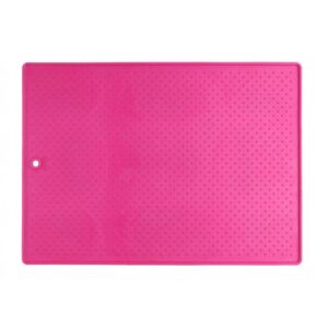Килимок антиковзкий під миски Dexas Bowl Grippmat М для собак та котів 43x57 см Рожевий (dx30636)