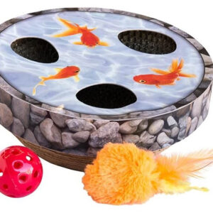 Іграшка - гойдалка для котів Petstages Hide & Seek Wobble Pond (Ставок з рибками) малюнок 23х23х11