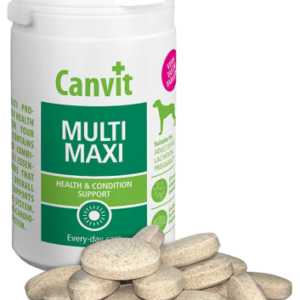 Canvit Multi Maxi- Збалансований комплекс із 13-ти незамінних вітамінів що сприяють зміцненню імунітету. (230г/76 табл.)
