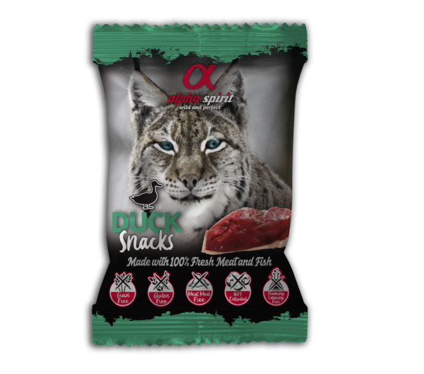 Ласощі для котів Alpha Spirit Snacks напіввологі беззернові кубики з качки 50 г