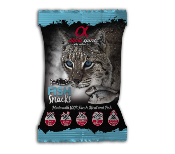Ласощі для котів Alpha Spirit Snacks напіввологі беззернові кубики з риби 50 г