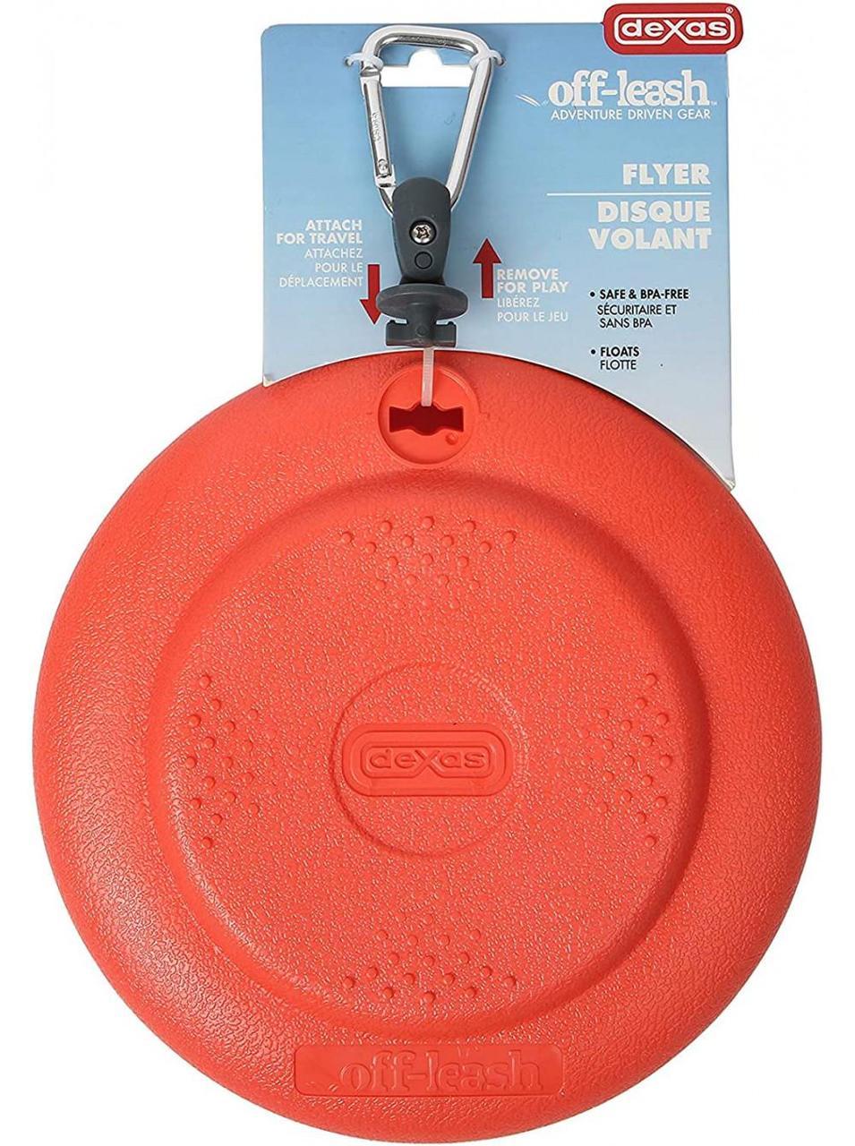 Іграшка для собак Dexas Off Leash Frisbee Flyer Фрізбі з карабіном - Зображення 3