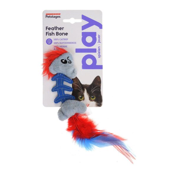 Іграшка для котів Petstages Feather Fish Bone Cat Toy рибка з пір’ям 19см - Зображення 2