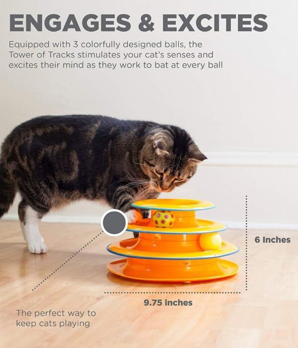 Іграшка для котів Petstages Tower Of Tracks Org (Вежа з м'ячиками) D=25см - Зображення 4