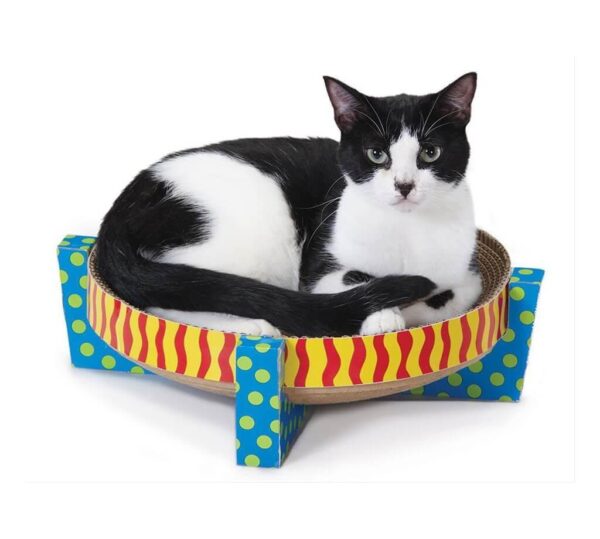 Іграшка для котів Petstages Scratch Snuggle & Rest Tan (Дряпалка-лежанка) 34х34х10 см блакитний - Зображення 2