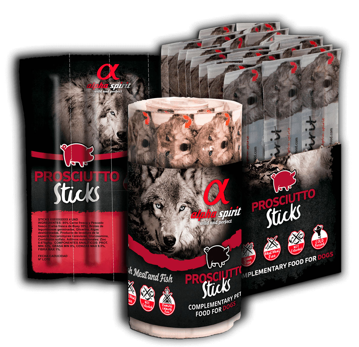 Ласощі для собак Alpha Spirit Sticks напіввологі беззернові палички з прошуто 30 шт х10 г - Зображення 5