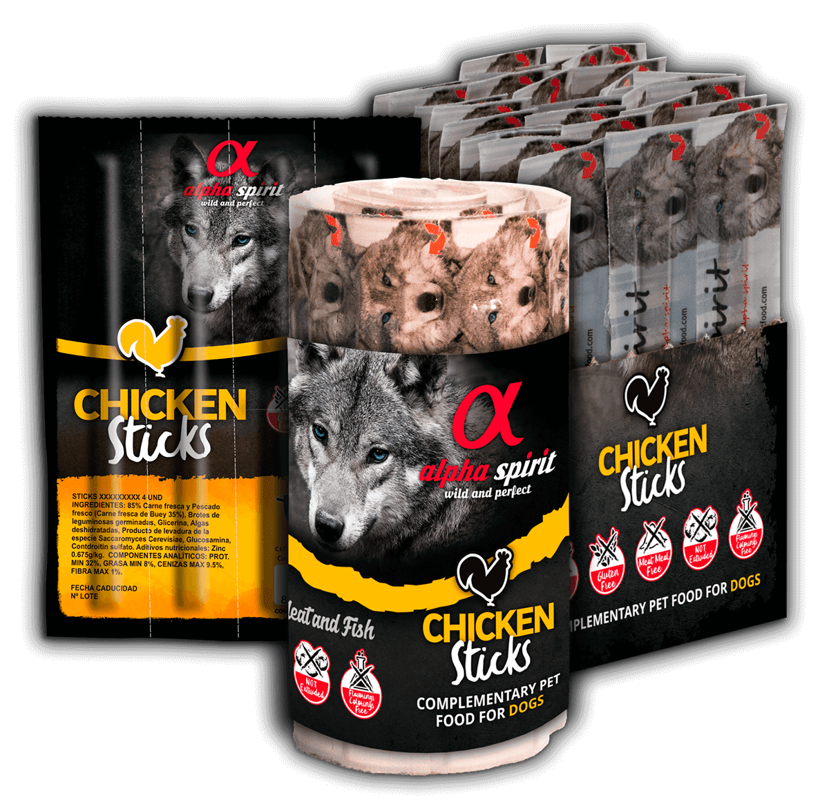 Ласощі для собак Alpha Spirit Sticks напіввологі беззернові палички з куркою 4 шт х10 г - Зображення 6