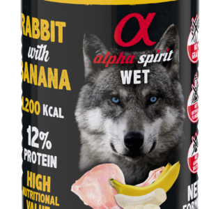 Повнораціонний вологий корм Alpha Spirit Rabbit with Banana з кроликом та бананами для дорослих собак 400 г (as969978)