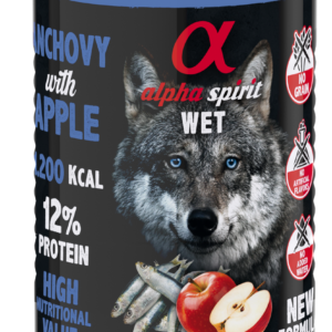 Повнораціонний вологий корм Alpha Spirit Anchovy with Red Apple з анчоусами та яблуками для дорослих собак 400 г (as576314)