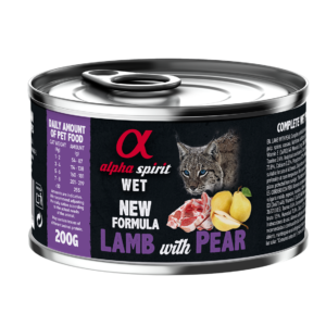 Повнораціонний вологий корм Alpha Spirit Lamb with Pear з ягнятиною та грушами для дорослих котів 200 г (as969015)