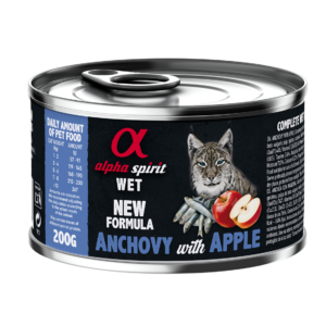 Повнораціонний вологий корм Alpha Spirit Anchovy with Red Applе з анчоусами та яблуками для дорослих котів 200 г (as969183)
