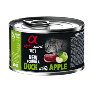 Повнораціонний вологий корм Alpha Spirit Duck with Green Apple з качкою та зеленими яблуками для дорослих котів 200 г (as311490)