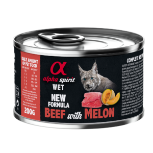 Повнораціонний вологий корм Alpha Spirit Beef with Melon з яловичиною та динею для дорослих котів 200 г (as969008)