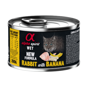 Повнораціонний вологий корм Alpha Spirit Rabbit with Banana з кроликом та бананами для дорослих котів 200 г (as969022)