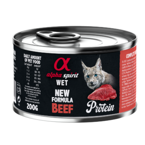 Повнораціонний вологий корм Alpha Spirit Beef Protein з яловичиною для дорослих котів 200 г (as311261)