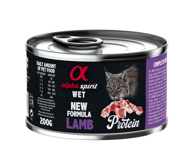 Повнораціонний вологий корм Alpha Spirit Lamb Protein з ягнятиною для дорослих котів 200 г (as311278)