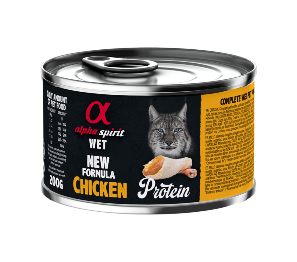 Повнораціонний вологий корм Alpha Spirit Chicken Protein з куркою для дорослих котів 200 г (as311209)
