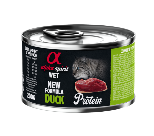 Повнораціонний вологий корм Alpha Spirit Duck Protein з качкою для дорослих котів 200 г