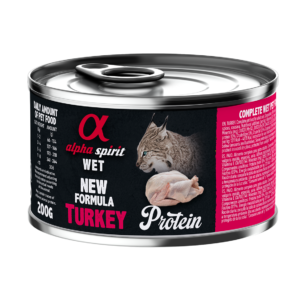 Повнораціонний вологий корм Alpha Spirit Turkey Protein з індичкою для дорослих котів 200 г (as311247)