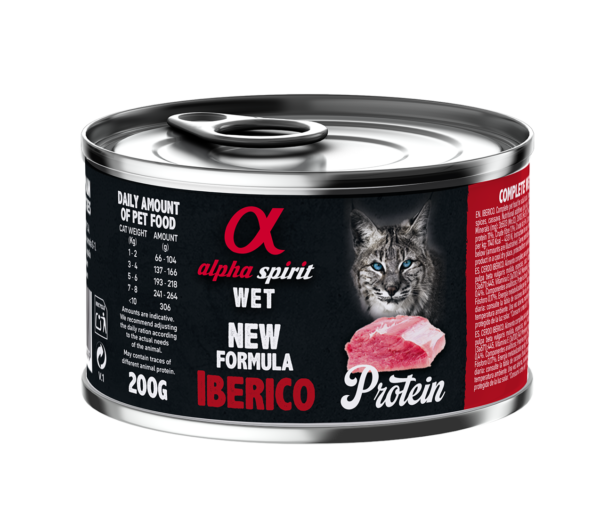 Повнораціонний вологий корм Alpha Spirit Iberico Pork Protein з іберійської свинини для дорослих котів 200 г (as311186)