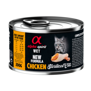 Повнораціонний вологий корм Alpha Spirit Chicken Sterilized з куркою для стерилізованих котів 200 г (as311179)