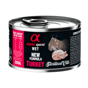 Повнораціонний вологий корм Alpha Spirit Turkey Sterilized з індичкою для стерилізованих котів 200 г (as311162)