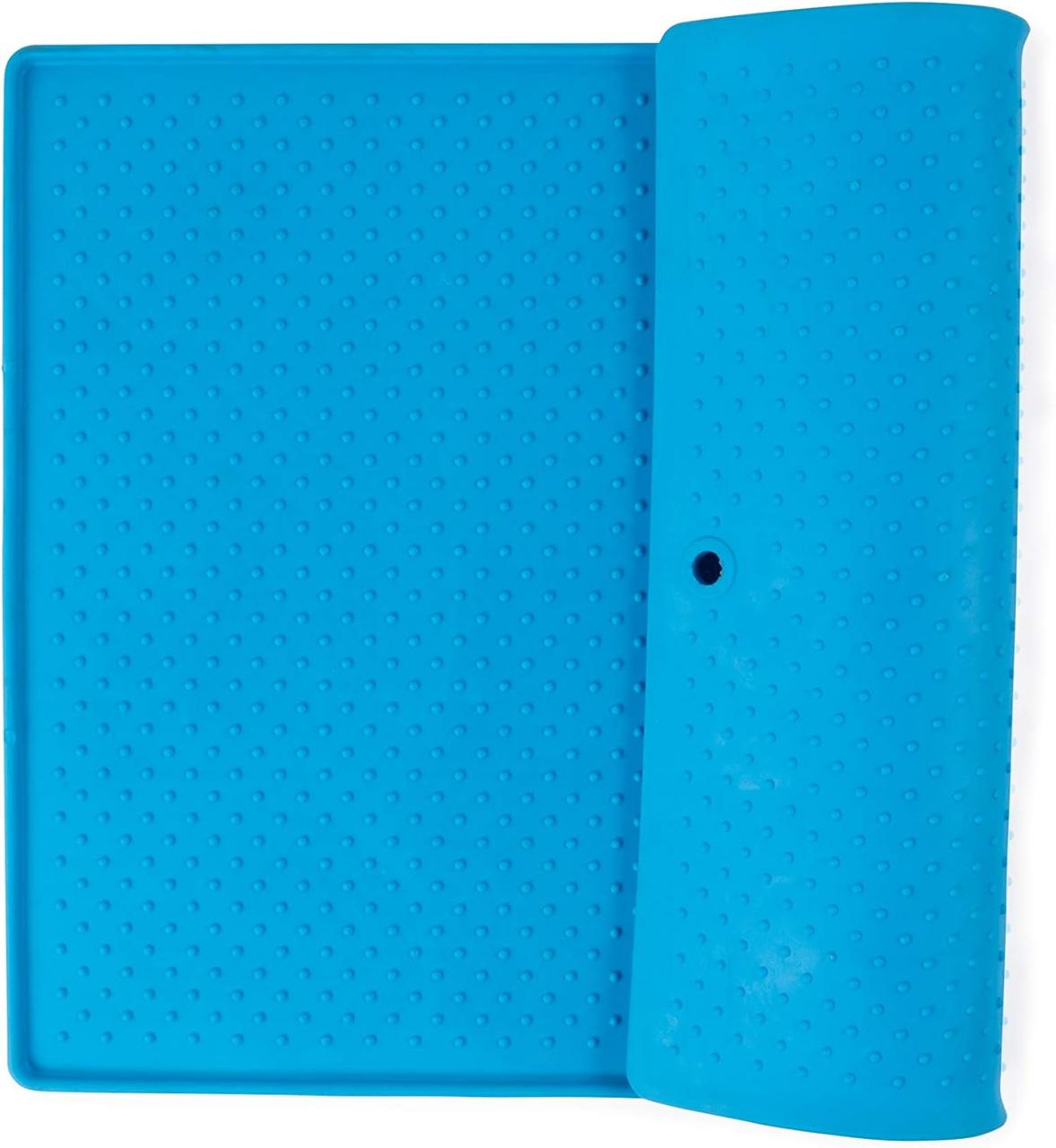 Килимок антиковзкий під миски Dexas Bowl Grippmat L для собак та котів 60x43 см Блакитний (PW9502194) - Зображення 3