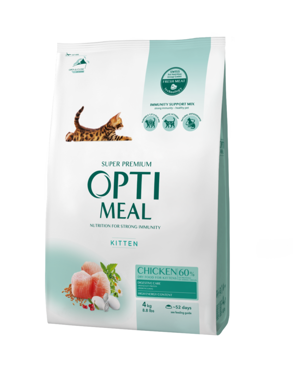 OPTIMEAL. Повнораціонний сухий корм для кошенят - курка