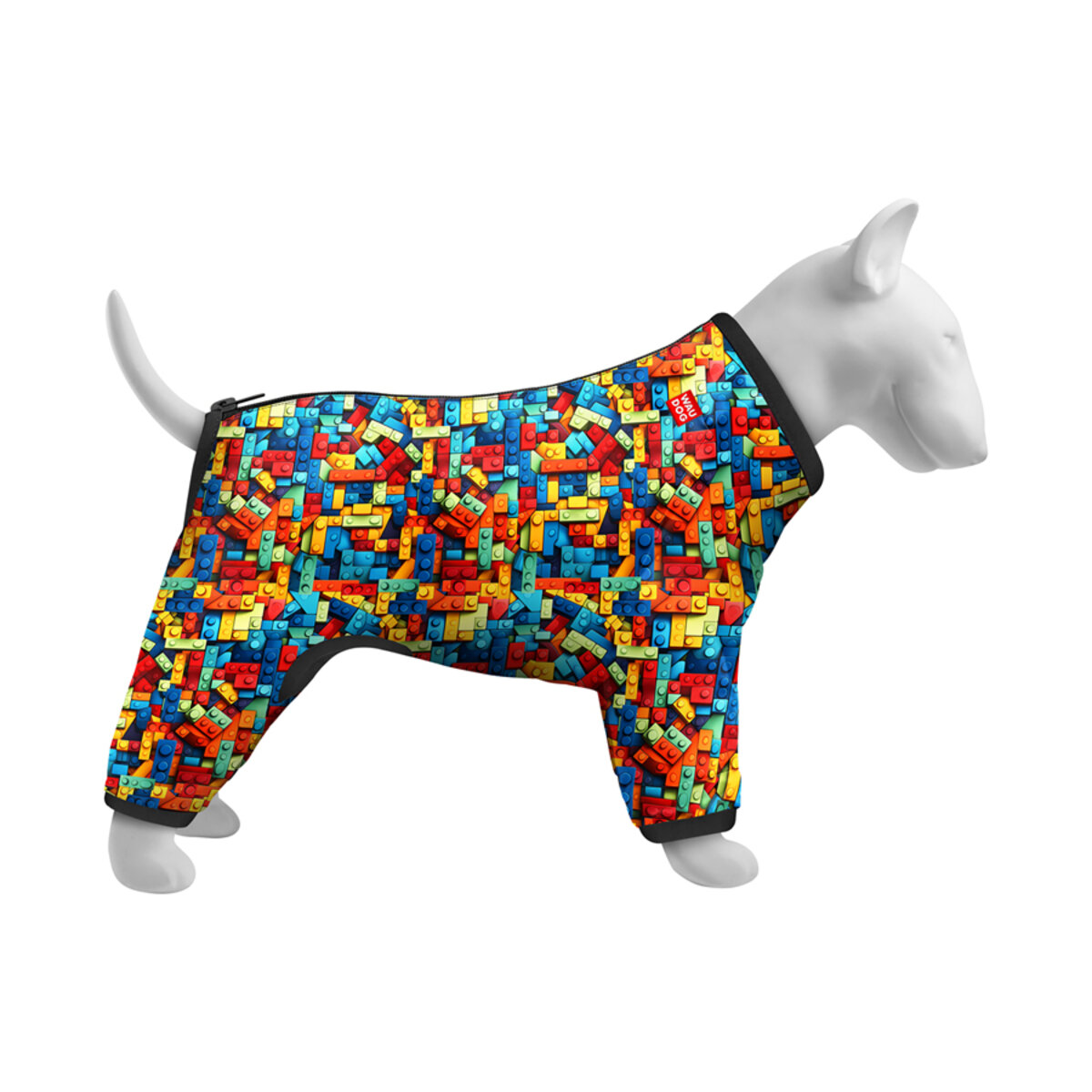 Collar (Коллар) Дощовик для собак WAUDOG Clothes, малюнок "Блоки" - Зображення 2
