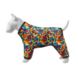 Collar (Коллар) Дощовик для собак WAUDOG Clothes, малюнок "Блоки"