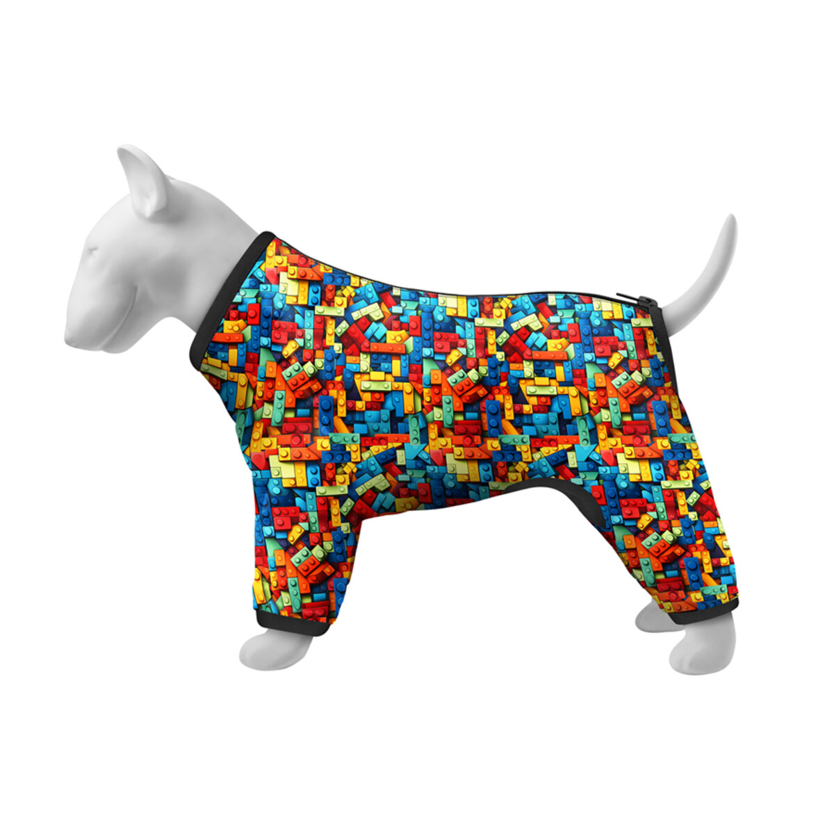 Collar (Коллар) Дощовик для собак WAUDOG Clothes, малюнок "Блоки"