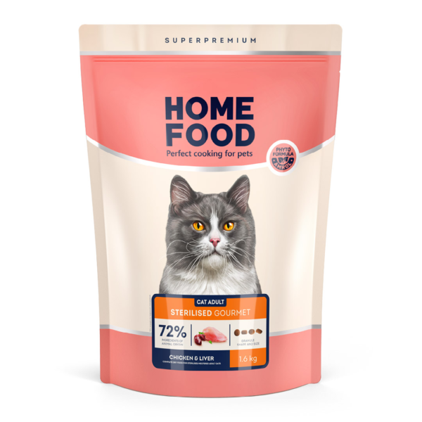 Home Food Сухий корм для вибагливих стерилізованих/кастрованих дорослих котів Chicken & Liver For sterilised/neutered Gourmet